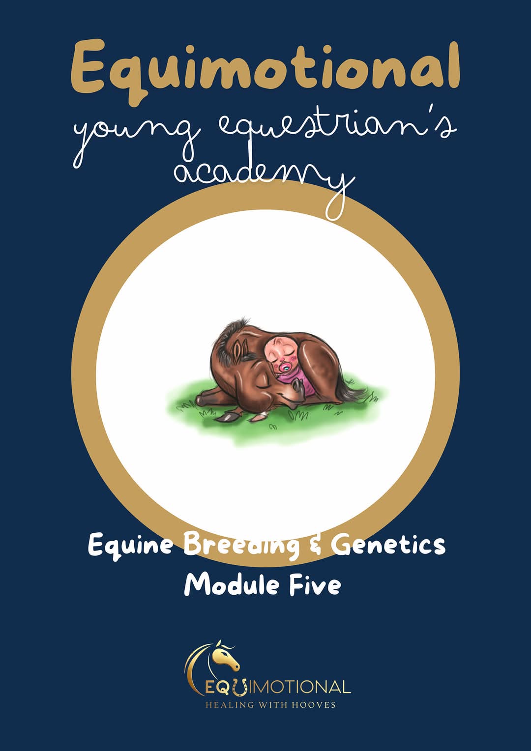 Young Equestrians Academy workbook cover: Breeding & Genetics, Module Five