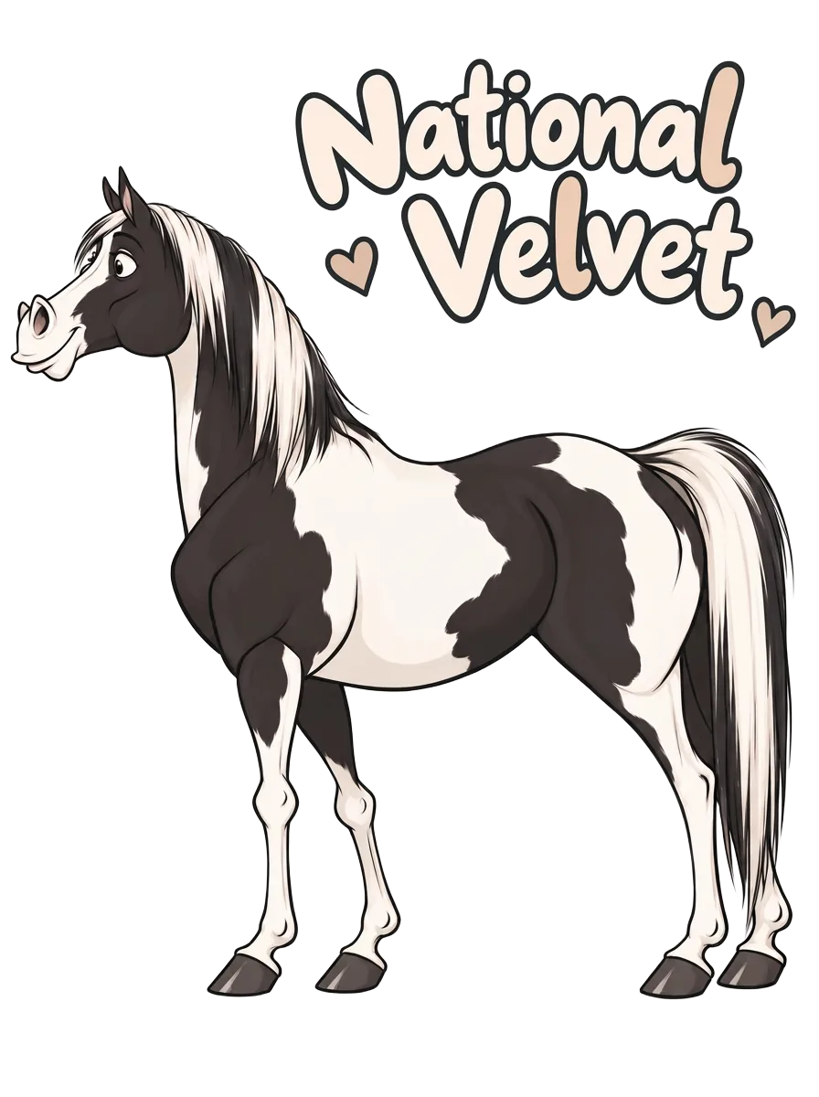 Commissioned horse illustration for the National Velvet Film Adventure