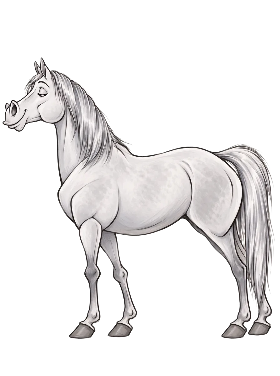 Commissioned horse illustration for The Silver Brumby Film Adventure